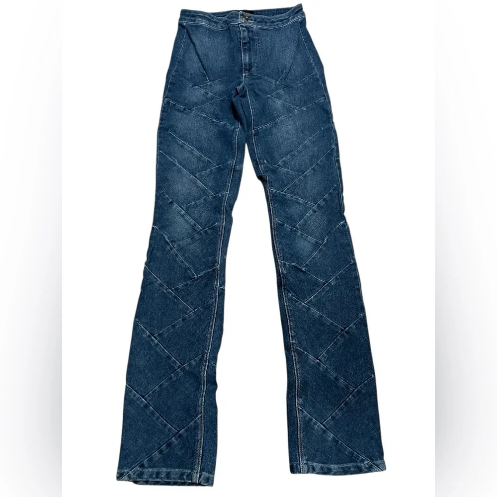 RtA Carlota Jean high waisted straight jean braided detail blue‎ jeans size 25